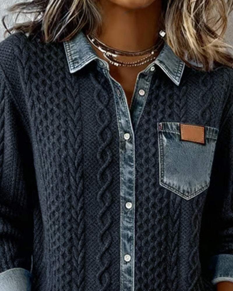 Meryam™ | Knitted Denim Sweater