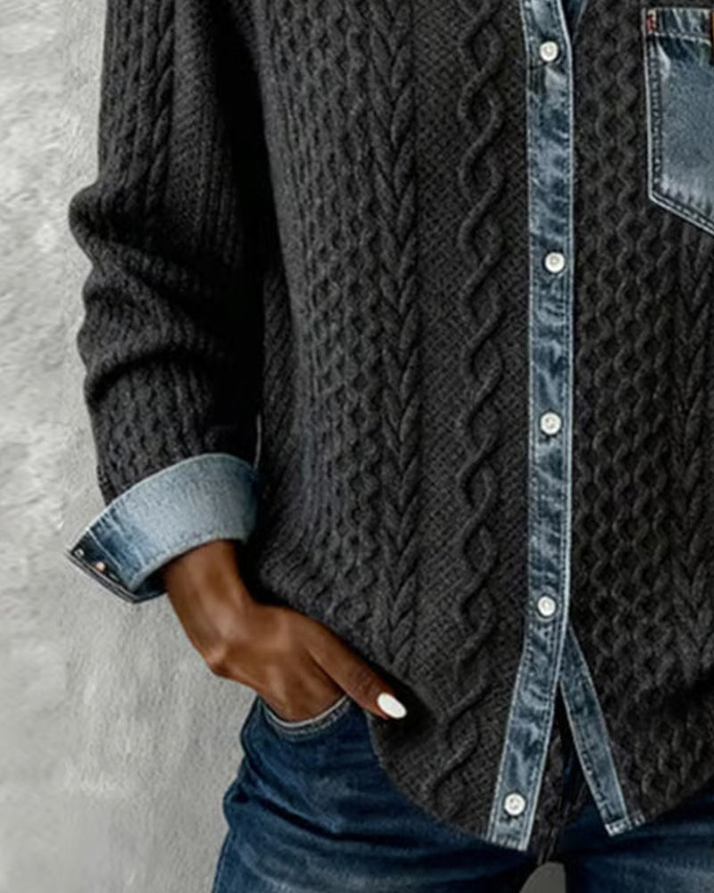Meryam™ | Knitted Denim Sweater
