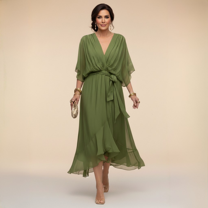 Monica™ | Elegant V-Neck Dress