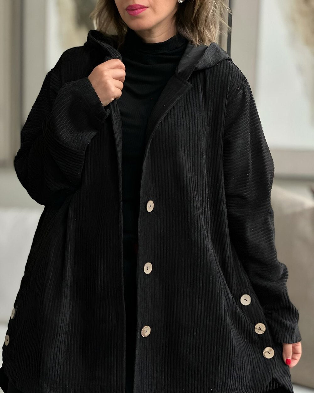 Michelle™ | Cozy Corduroy Hooded Jacket