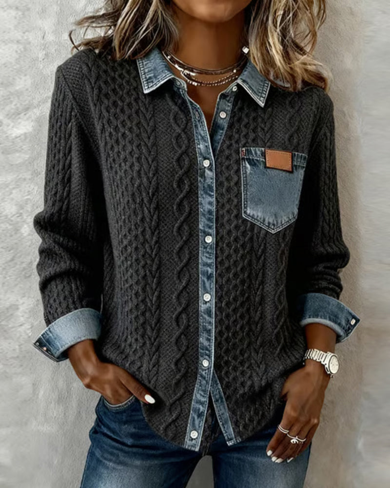 Meryam™ | Knitted Denim Sweater