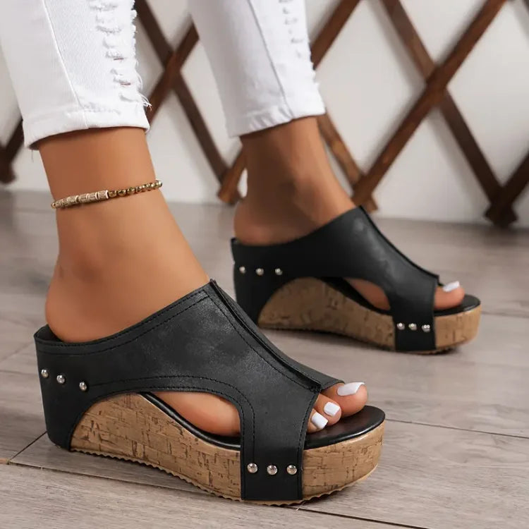 Amelia | High Wedge Sandals