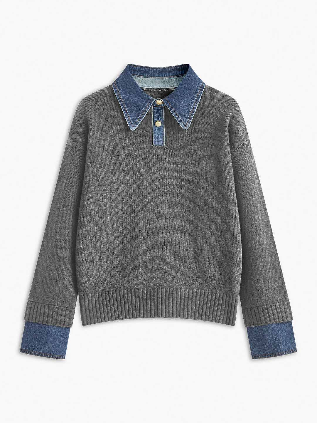 Caroline™ | Knit Sweater Denim