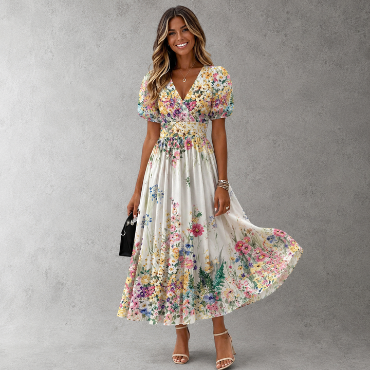 Tanya | Abito Midi Floreale Senza Maniche