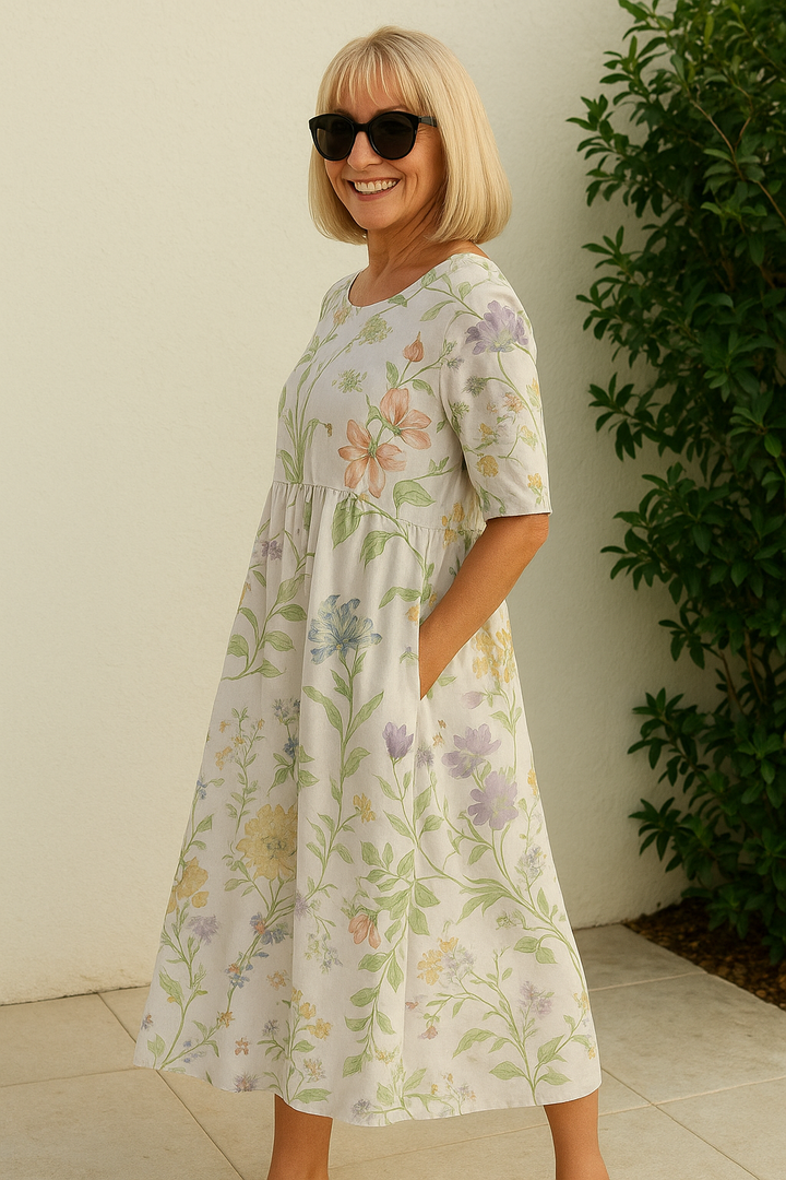 Eliza | Relaxed Midi Dress - Effortless Elegance, Everyday Comfort