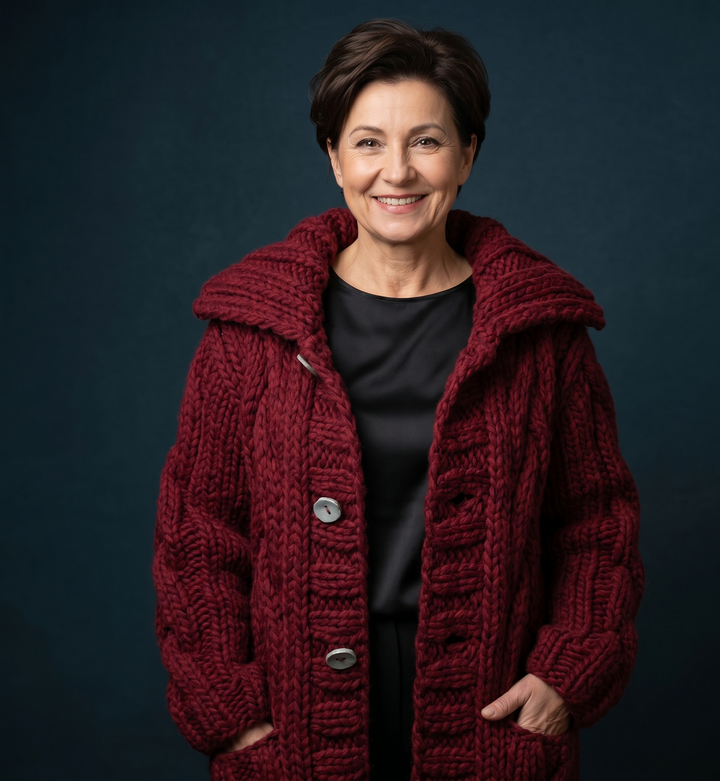 KARINA - ELEGANT COSY COAT WITH TUMMY COVERAGE