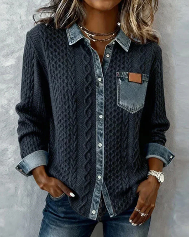 Meryam™ | Knitted Denim Sweater