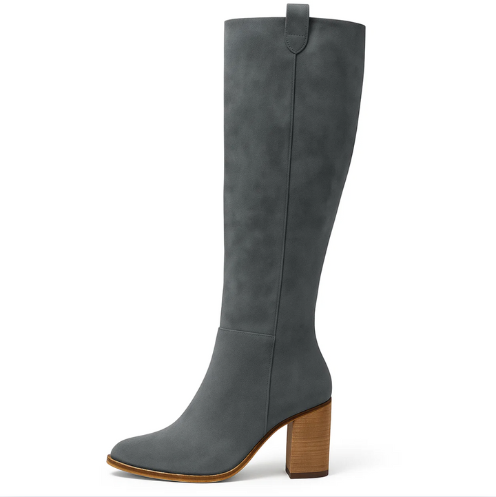 Suede Block Heel Boots
