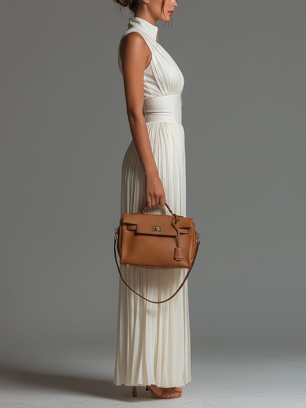 ESSENZIALE – Tuta in Chiffon Plissettato Bianca per Donne