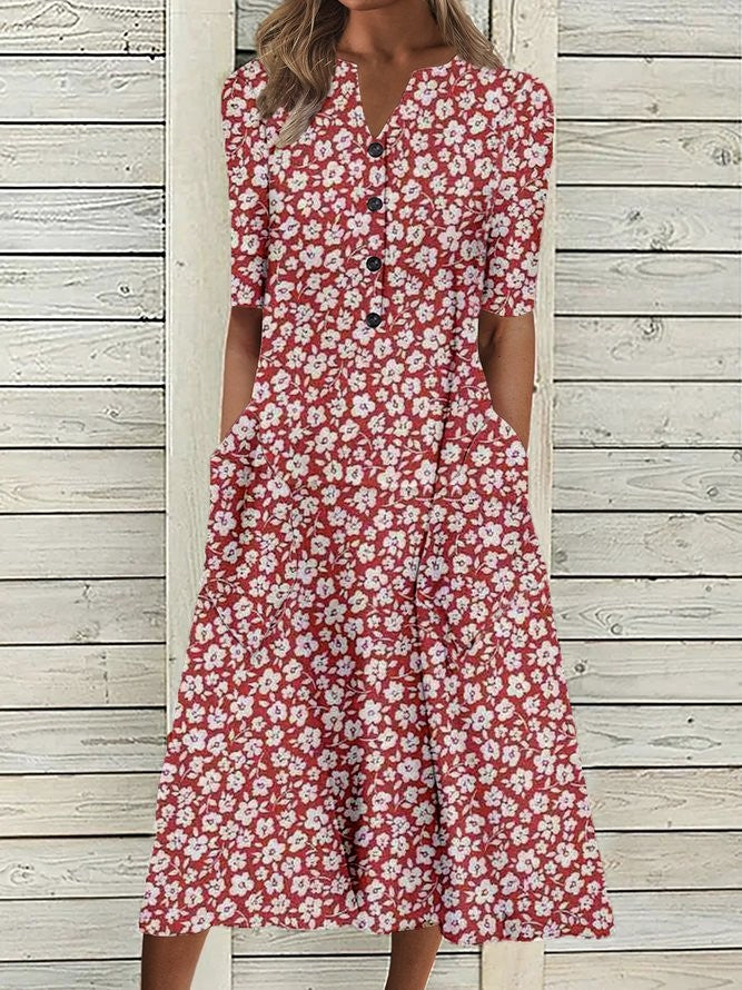 VALENTINA | ELEGANT FLORAL TUMMY-COVERAGE DRESS