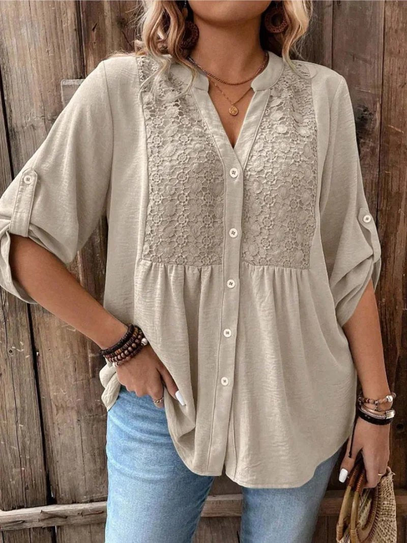 Isla™ | V-Neck Button-Front Blouse